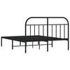 vidaXL Metal Bed Frame without Mattress with Headboard Black 140x200cm