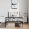 vidaXL Metal Bed Frame without Mattress with Footboard Black 100x200cm