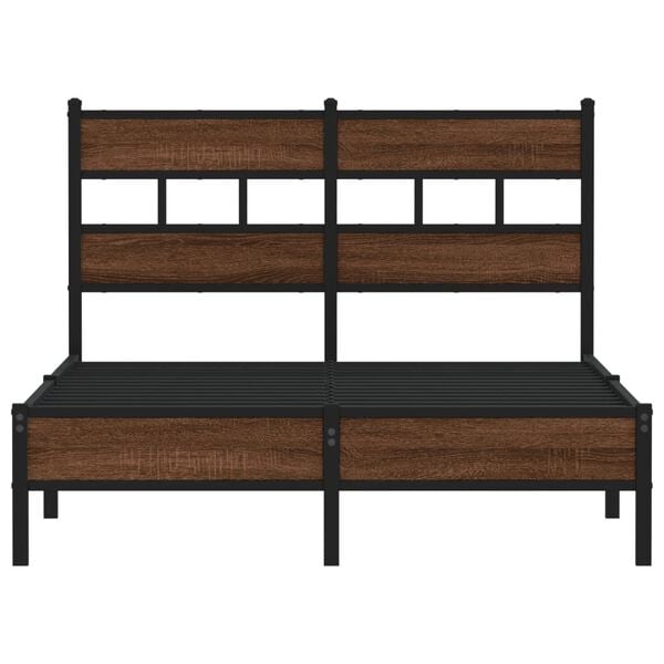 vidaXL Bed Frame without Mattress Brown Oak 120x200 cm Engineered Wood