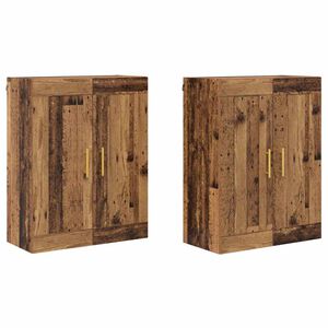vidaXL Wall-mounted Cabinet 2 pcs Old Wood 69.5 x 34 x 90 cm