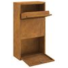 vidaXL Parcel Drop Box with Storage Brown 44 x 22 x 82 cm Steel