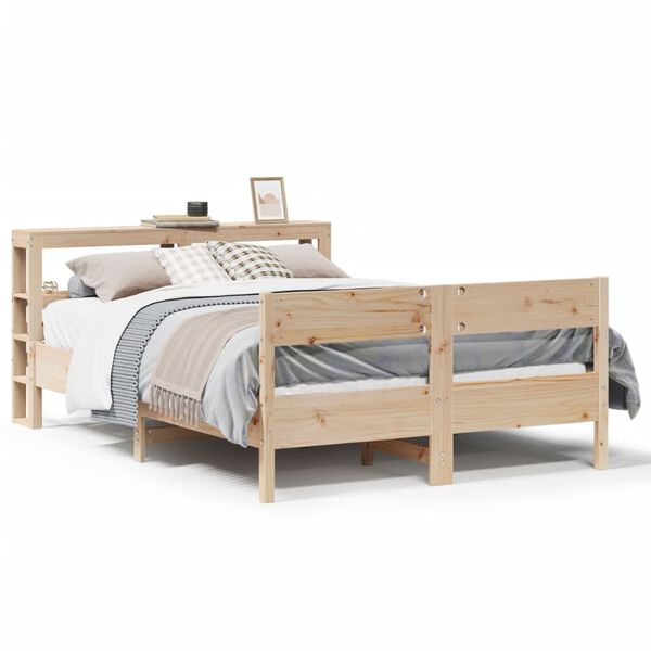vidaXL Bed Frame without Mattress 140x190 cm Solid Wood Pine