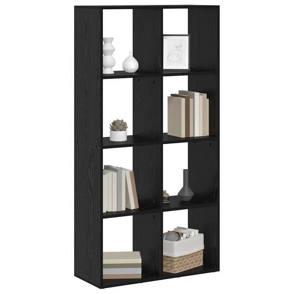 vidaXL Book Cabinet Black Oak 69.5 x 29 x 137.5 cm Engineered Wood