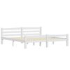 vidaXL Bed Frame without Mattress White Solid Wood Pine 180x200 cm Super King
