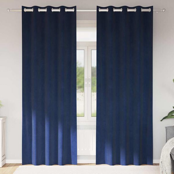 vidaXL Blackout Curtains 2 pcs Dark Blue 140 x 260 cm Velvet