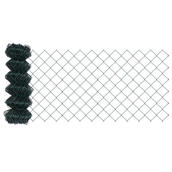 vidaXL Chain Link Fence Green 10 x 0.6 m Steel