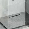 vidaXL Shower Drain with Glass Cover Black 50 cm Stainless Steel 304