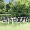 vidaXL 11 Piece Outdoor Dining Set Steel Black