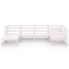 vidaXL 6 Piece Garden Lounge Set White Solid Wood Pine