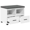 vidaXL Hall Bench with Cushion with Drawer White 60 x 38 x 46 cm