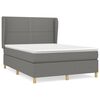 vidaXL Box Spring Bed with Mattress Dark Grey 140x200 cm Fabric