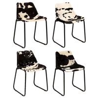 vidaXL Dining Chair 4 pcs Genuine Goat Leather