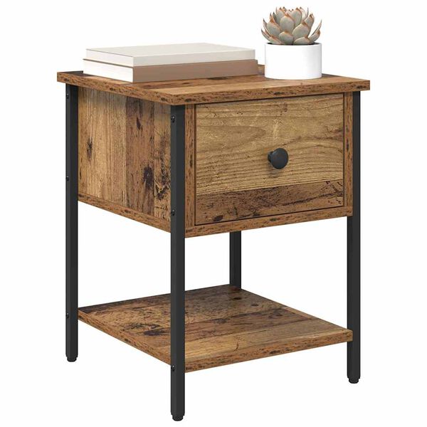 vidaXL Bedside Table 2 pcs Old Wood 34 x 35.5 x 45 cm Engineered Wood