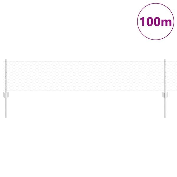 vidaXL Fence and Post Grey 0.4 x 100 m Steel