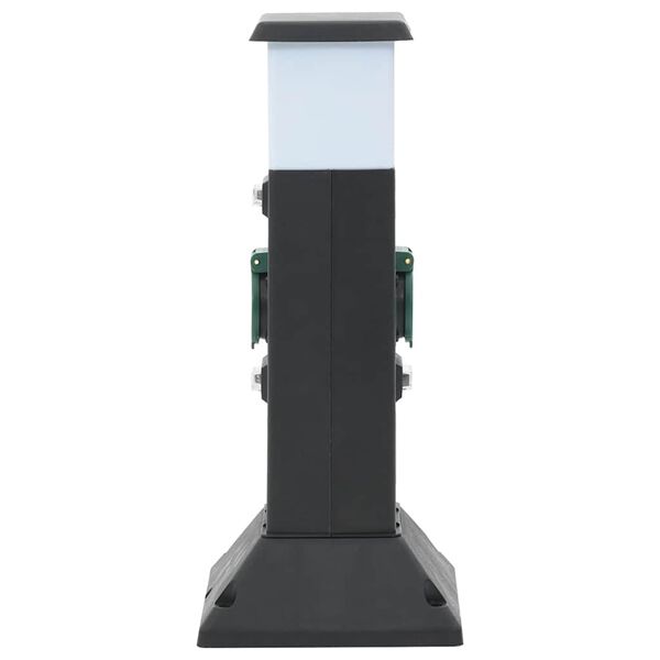 vidaXL Outdoor Socket Column with Lamp and Spike 2-Way 16x16x39.5 cm