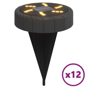 vidaXL Solar Ground Lights with Ground Spikes Outdoor 12 pcs Warm White