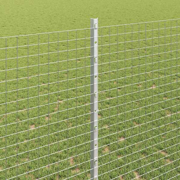 vidaXL Fence with Post Silver 1.4 x 25 m Steel