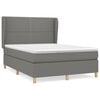 vidaXL Box Spring Bed with Mattress Dark Grey 140x190 cm Fabric