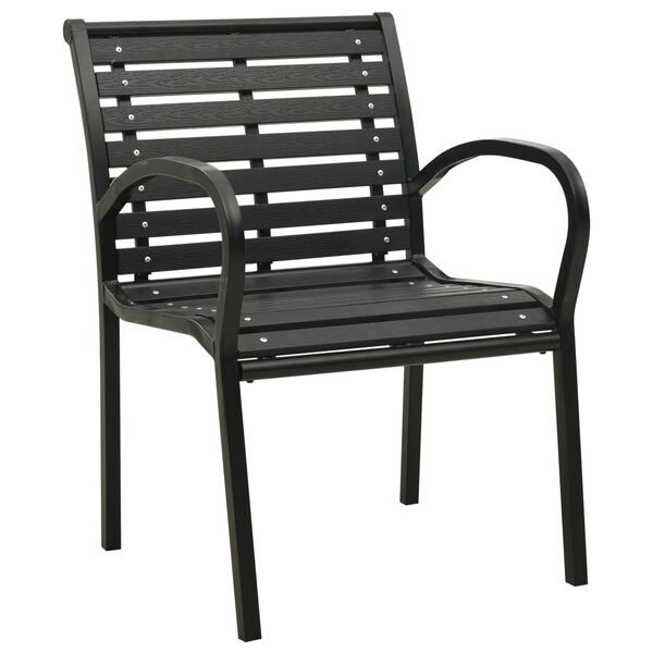 vidaXL Garden Chairs 2 pcs Steel and WPC Black