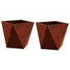 vidaXL Planter 2 pcs Rusty 30 x 30 x 30 cm Weathering Steel
