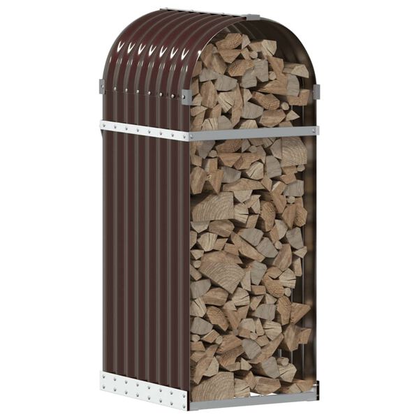 vidaXL Log Holder Brown 40x45x100 cm Galvanised Steel