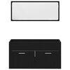 vidaXL Bathroom Furniture Set 4 pcs Black Oak Engineered Wood