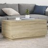 vidaXL Coffee Table with LED Lights Sonoma Oak 90x50x40 cm