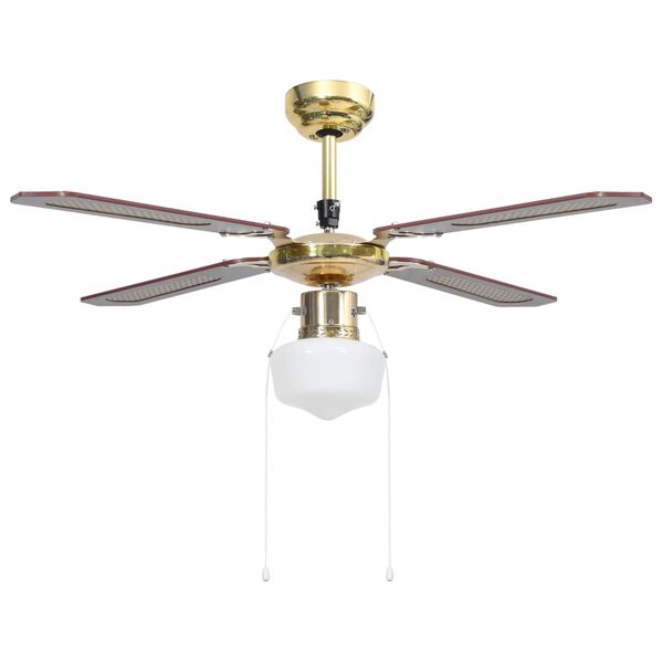 vidaXL Ceiling Fan with Light 106 cm Brown