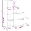 vidaXL Room Divider Bookcase Black Oak 131.5 x 29 x 131.5 cm