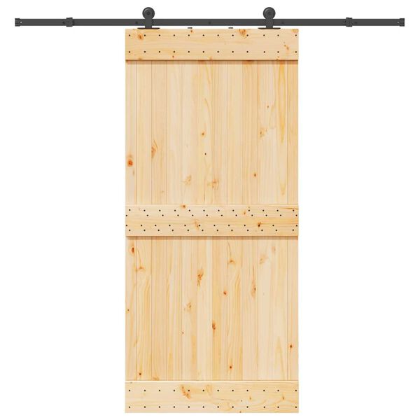 vidaXL Sliding Door with Hardware Set 95x210 cm Solid Wood Pine