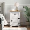 vidaXL Bedside Table with Drawer White 45 x 35 x 64 cm Solid Pine Wood