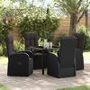 vidaXL Garden Dining Set with Cushion 5 pcs Black Poly rattan