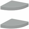 vidaXL Floating Corner Shelves 2 pcs Grey 25x25x3,8 cm MDF