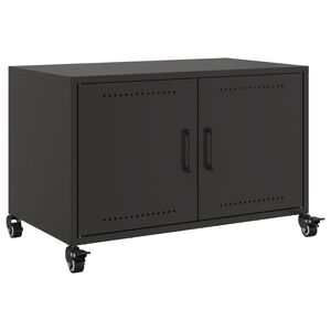 vidaXL TV Cabinet Black 68x39x43.5 cm Steel