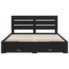 vidaXL Bed Frame with Drawer Black Oak 180 x 200 cm Engineered Wood