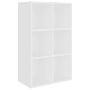 vidaXL Book Cabinet/Sideboard White 66x30x98 cm Engineered Wood