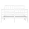 vidaXL Bed Frame without Mattress White Solid Wood 160x200 cm