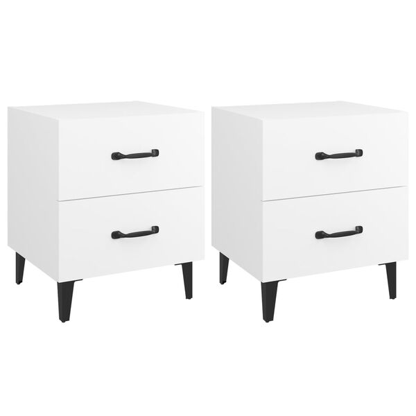 vidaXL Bedside Cabinets 2pcs White 40x35x47.5 cm