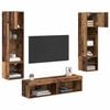 vidaXL TV Wall Unit Wall-mounted 6 pcs Old Wood Engineered Wood