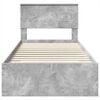 vidaXL Bed Frame Concrete Grey and Silver 75 x 190 cm Engineered Wood