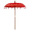 vidaXL Balinese Parasol Red 180-190 cm Cotton and solid wood