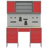 vidaXL Work Cabinet with Drawer 8 pcs Red Engineered Wood and Steel