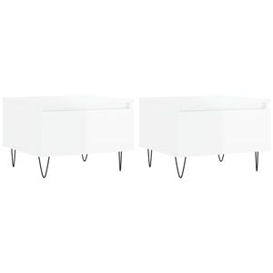 vidaXL Coffee Tables 2 pcs High Gloss White 50x46x35 cm Engineered Wood