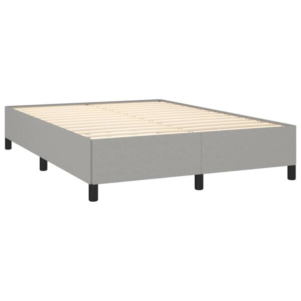vidaXL Bed Frame without Mattress Light Grey 135x190 cm Double Double Fabric