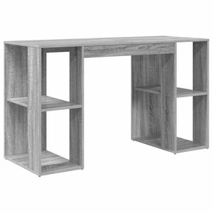 vidaXL Desk Grey Sonoma Engineered Wood 130 x 50.5 x 75 cm