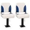 vidaXL Foldable Boat Seat 2 Set Blue and White 41x36x48 cm