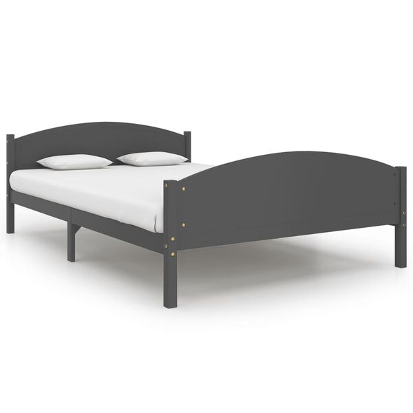vidaXL Bed Frame without Mattress Dark Grey Solid Pine Wood 160x200cm