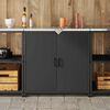 vidaXL Kitchen Storage with Shelf Black 90 x 50 x 92 cm Steel