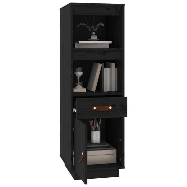 vidaXL Highboard Black 34x40x108,5 cm Solid Wood Pine