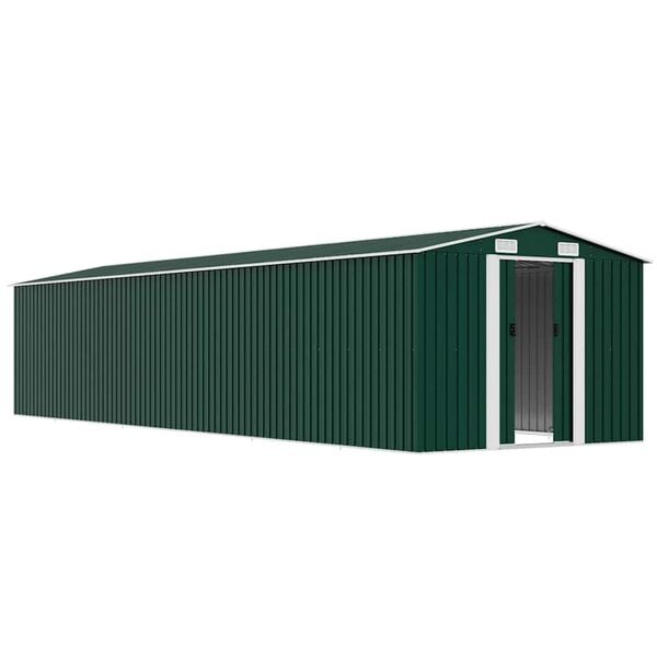 vidaXL Garden Shed Green 257x990x181 cm Galvanised steel